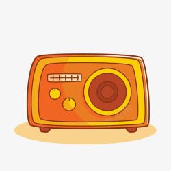 卡通橙色收音机素材