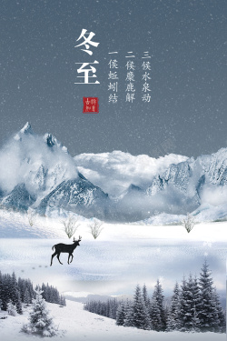 中国风二十四节气冬至背景海报
