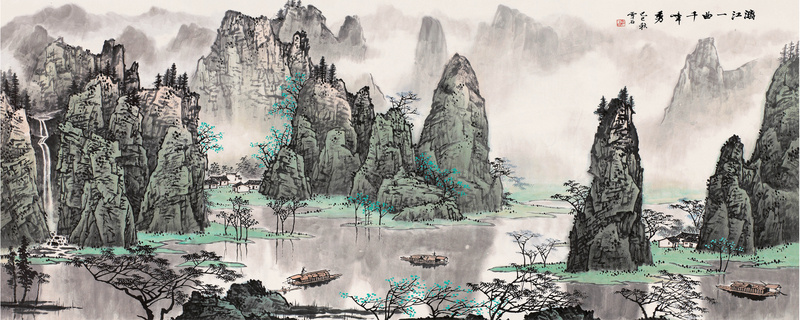 中国国画风景山水画网站背景图psd设计背景_88icon https://88icon.com 中国风 山水画 海报banner 网站 背景图 风景