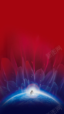 红色花瓣星球H5背景背景