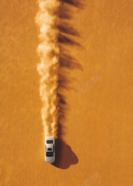 创意汽车沙漠海报背景背景