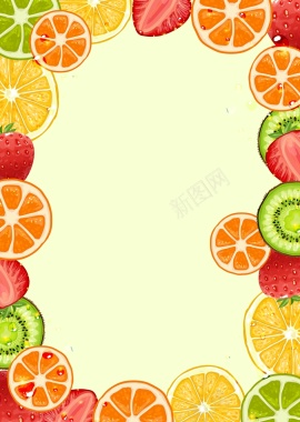 矢量美食水果边框背景背景