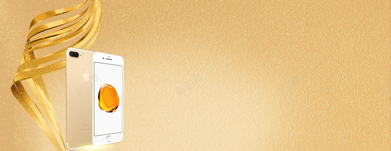 iPhoneX上市大气质感金色banne背景