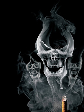 531世界无烟日骷髅与香烟广告背景背景