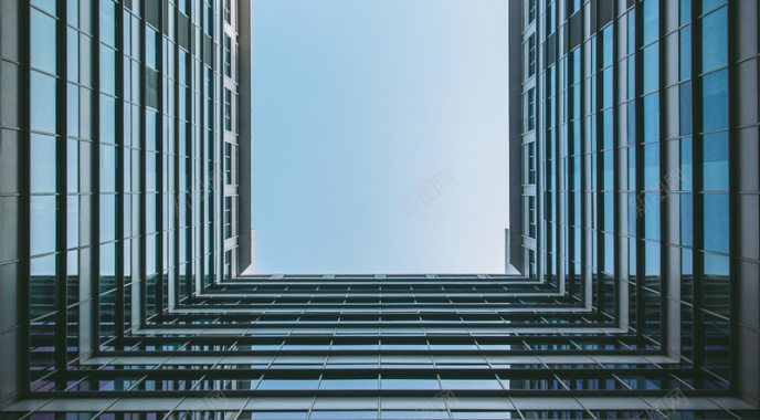城市高楼摄影玻璃背景图摄影图片