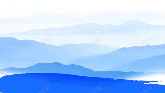 蓝色水墨中国风海报背景背景
