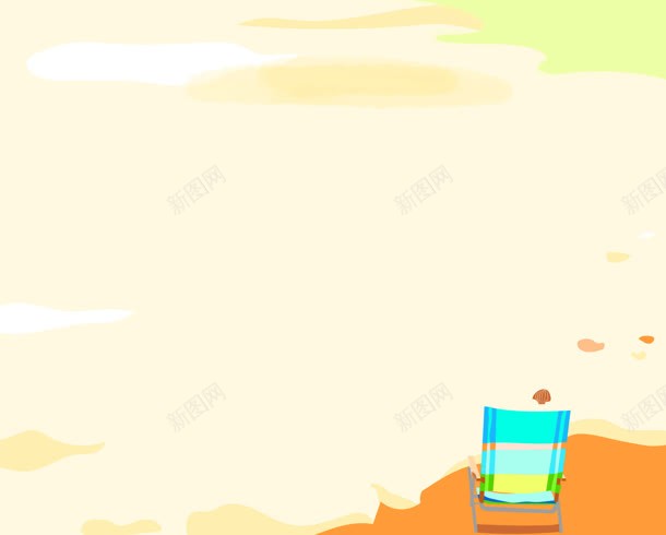 卡通沙滩躺椅大屏jpg设计背景_88icon https://88icon.com 卡通 沙滩 躺椅