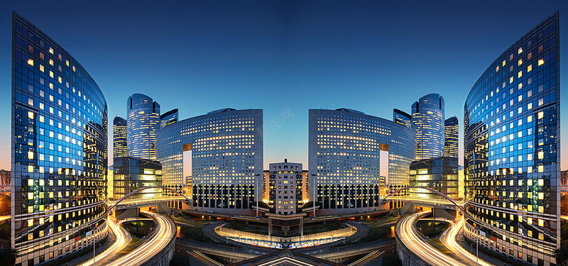 都市夜景建筑海报背景背景