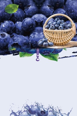 创意有机蓝莓水果海报背景