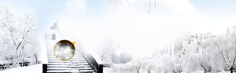 冬天雪景背景摄影图片