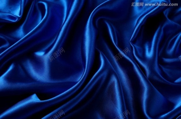 蓝色绸缎纹理质感背景背景