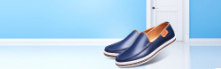 动感运动鞋男士大气皮鞋促销蓝色banner高清图片