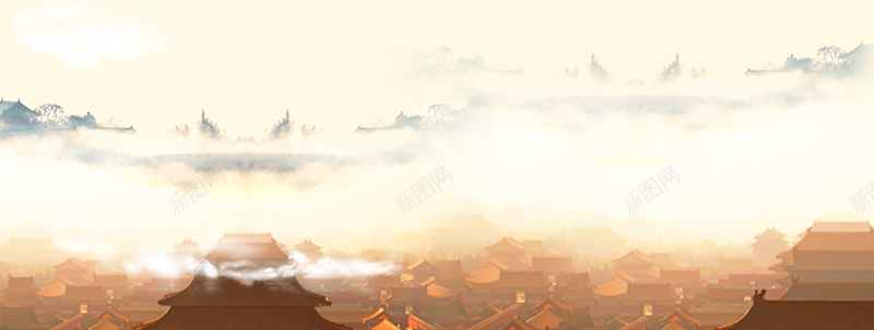淘宝中国风建筑背景背景