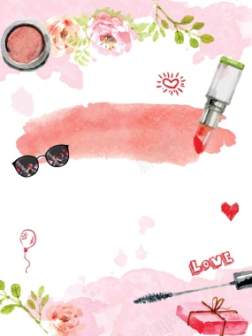 38妇女节化妆品口红促销海报背景背景
