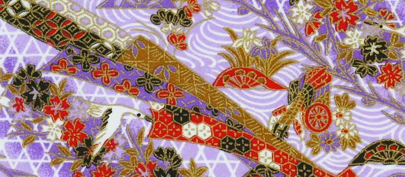 日式和风仙鹤紫色背景背景