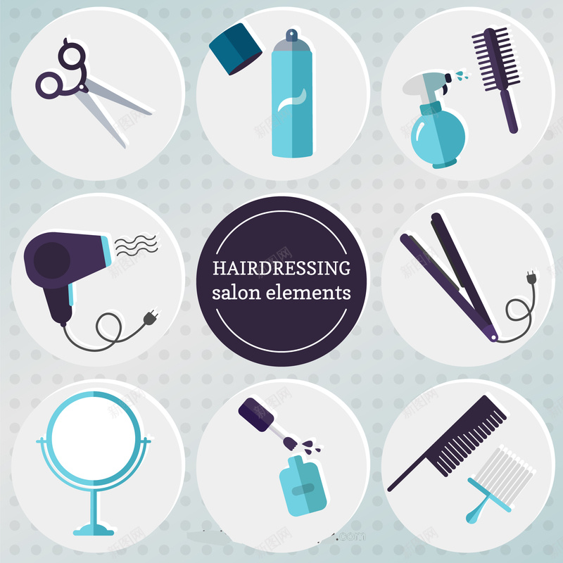 蓝色美容美发psd设计背景_88icon https://88icon.com 化妆品 快乐 美发素材 美容 美容院