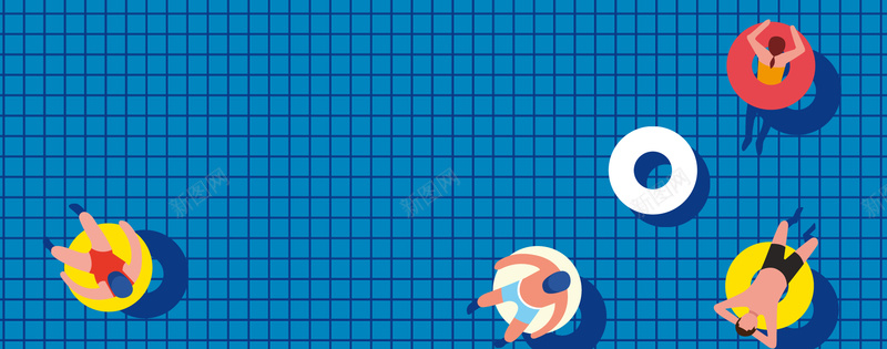 夏天游泳几何扁平蓝色bannerpsd设计背景_88icon https://88icon.com 假日度假 几何 夏天游泳 扁平 暑期游泳 波谱 泳圈 泳池 清凉 游泳素材 电商 蓝色背景