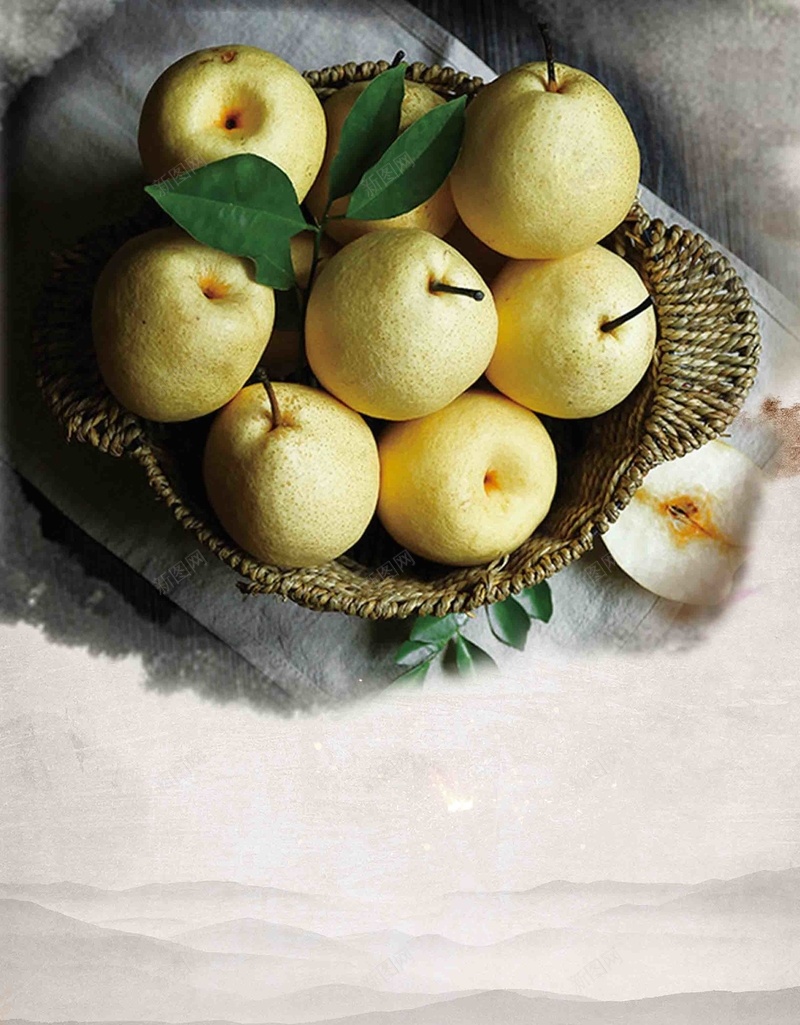秋季水果新鲜雪梨优惠促销psd设计背景_88icon https://88icon.com 库尔勒香梨 梨 梨子 水果 水果超市 苹果 雪梨 雪鸭梨 香梨 香梨传单 香梨包装 香甜水 鸭梨