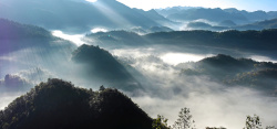 晨雾山雾风光背景图高清图片