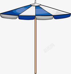 蓝白条遮阳伞素材