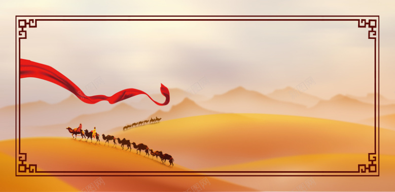 沙漠丝绸之路背景背景