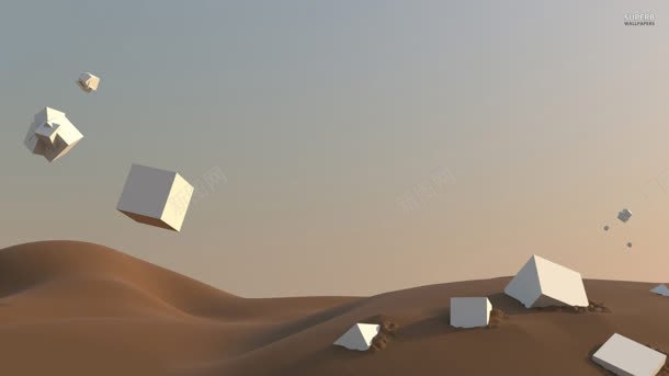 沙漠里漂浮的产方体jpg设计背景_88icon https://88icon.com 产方 沙漠 漂浮