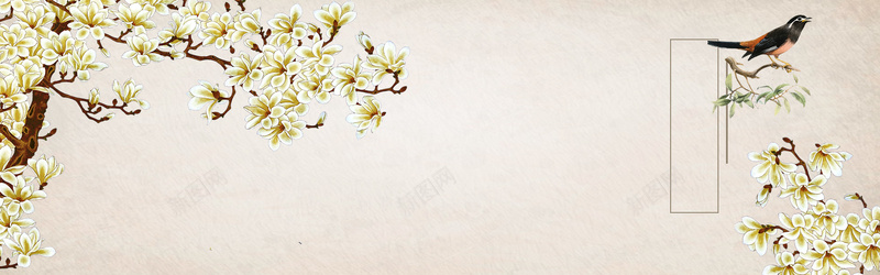 古风工笔画花鸟banner海报背景jpg设计背景_88icon https://88icon.com banner 中国 复古 复古风 复古风中国 山水 山水banner背景 意境 意境手绘 手绘 背景