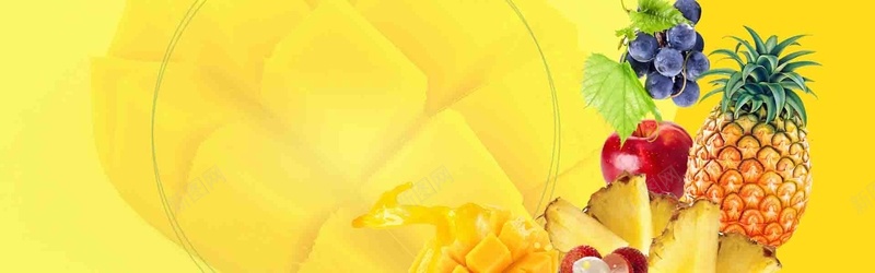 黄色水果淘宝天猫生鲜促销海报背景背景