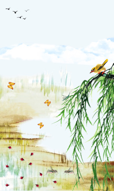 惊蛰春天海报背景背景