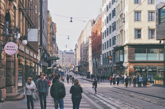 赫尔辛基街景背景