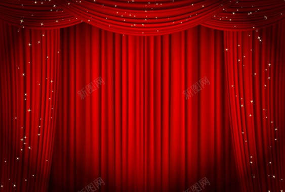 红色拉幕背景