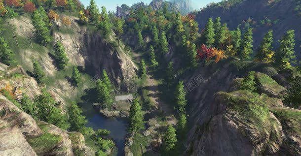 森林石山游戏场景背景