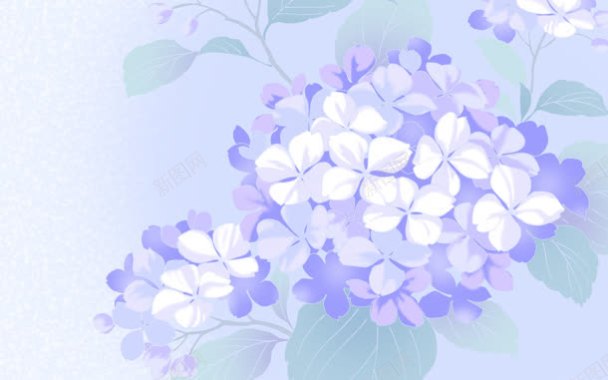 手绘紫色花朵淡雅壁纸背景