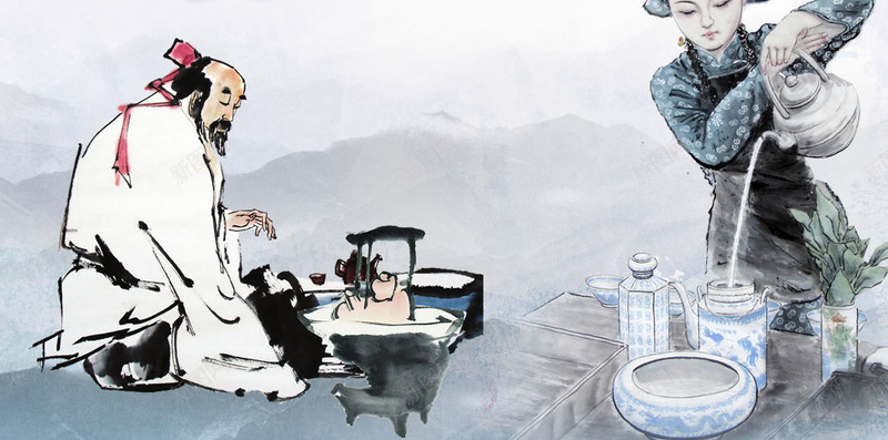 中医养生ps分层H5背景jpg设计背景_88icon https://88icon.com H5背景素材 ps分层 中医 养生 古代人物 水墨背景 温暖