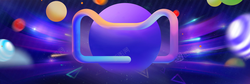 蓝色天猫炫酷渐变banner背景图psd设计背景_88icon https://88icon.com 818节 双十一 双十二 夏日 天猫促销 小清新 扁平化 渐变 立体球 紫色 线条 蓝色 酷炫