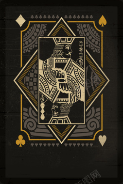 黑色扑克海报背景背景