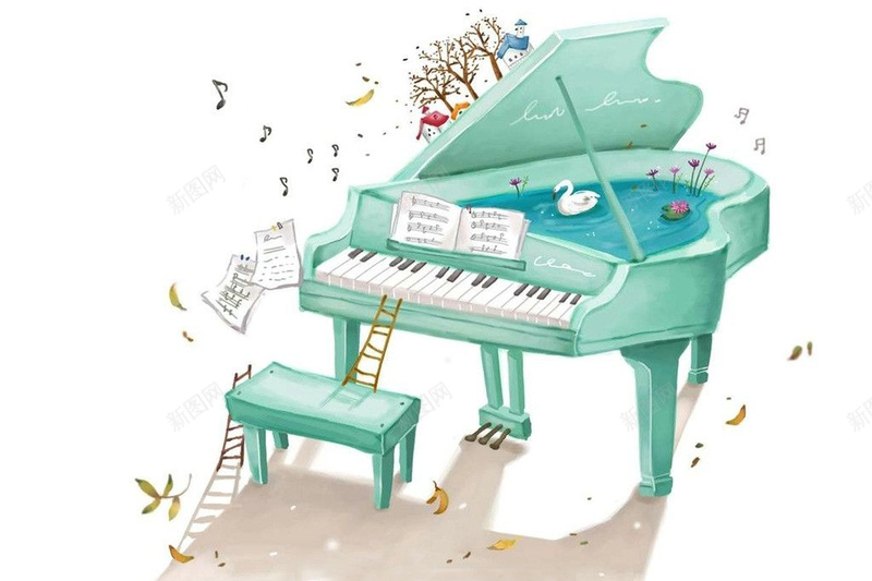 钢琴手绘钢琴卡通钢琴小鸭子钢琴jpg设计背景_88icon https://88icon.com 卡通钢琴 小鸭子钢琴 手绘钢琴 钢琴图片