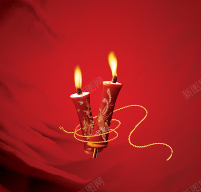 中国风大红蜡烛婚庆背景背景