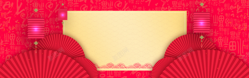 红色喜庆边框新年元宵海报背景背景