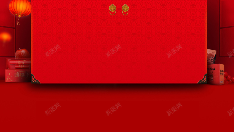 红色舞台新年背景节日背景喜庆氛围jpg设计背景_88icon https://88icon.com 新年 红色 背景 节日