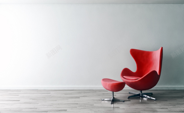 房间里的红色沙发转椅背景