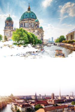 柏林旅游德国风情旅游海报背景高清图片