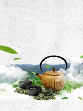 茶韵茶文化中国风海报背景模板背景