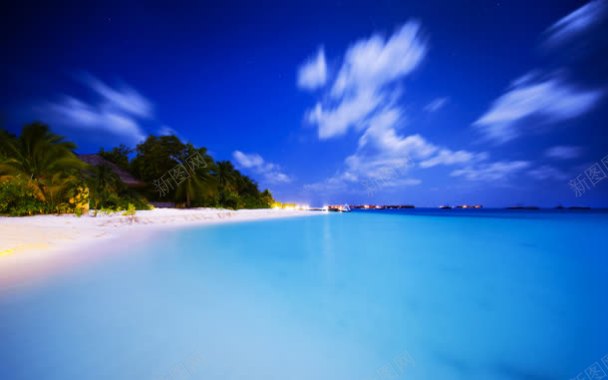 大海海滩蓝天自然景色背景