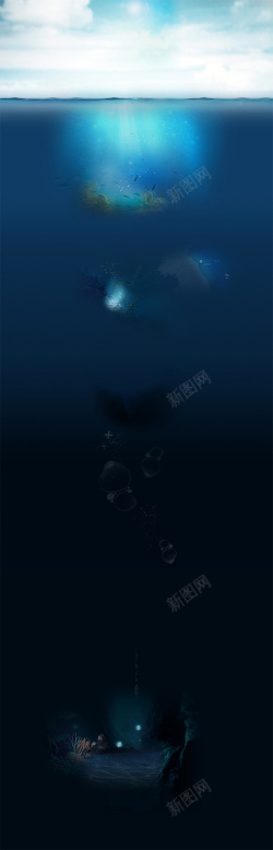 深海质感背景深海质感海报背景高清图片