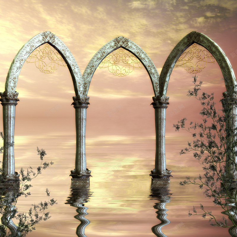 梦幻城堡拱门jpg设计背景_88icon https://88icon.com 城堡 拱门 梦幻 浪漫 纹理 质感
