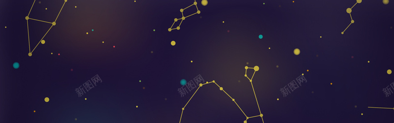 夜空星座背景psd设计背景_88icon https://88icon.com banner 夜空星座 梦幻 浪漫 海报banner