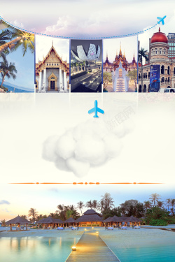 新马泰马来西亚泰国新马泰旅游海报背景高清图片