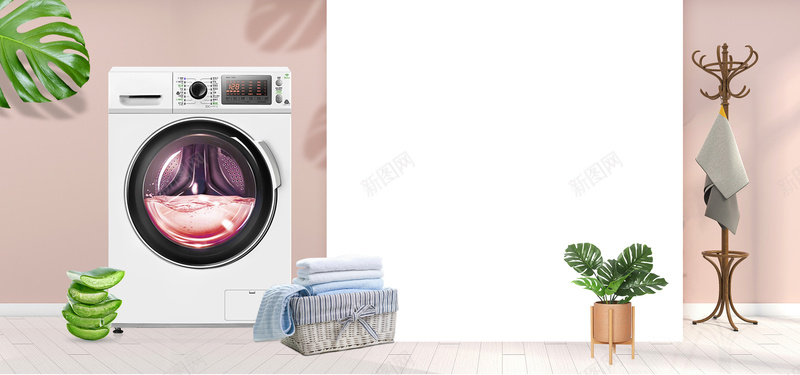 洗衣机促销季电商背景背景