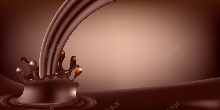 巧克力倒入飞溅效果背景图背景